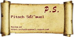 Pitsch Sámuel névjegykártya